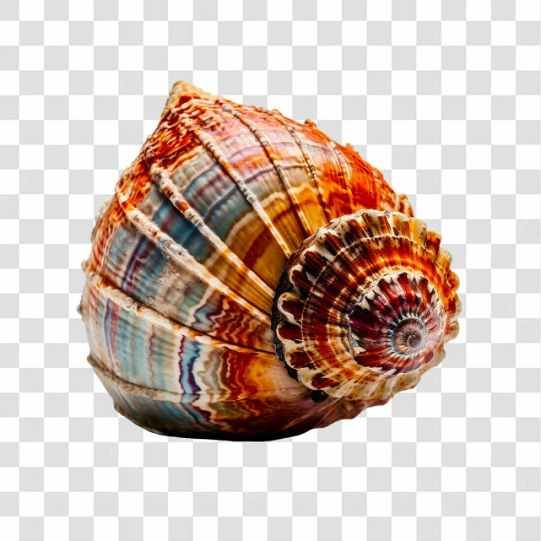 Icone Concha Mar Vermelha Laranja PNG com fundo transparente
