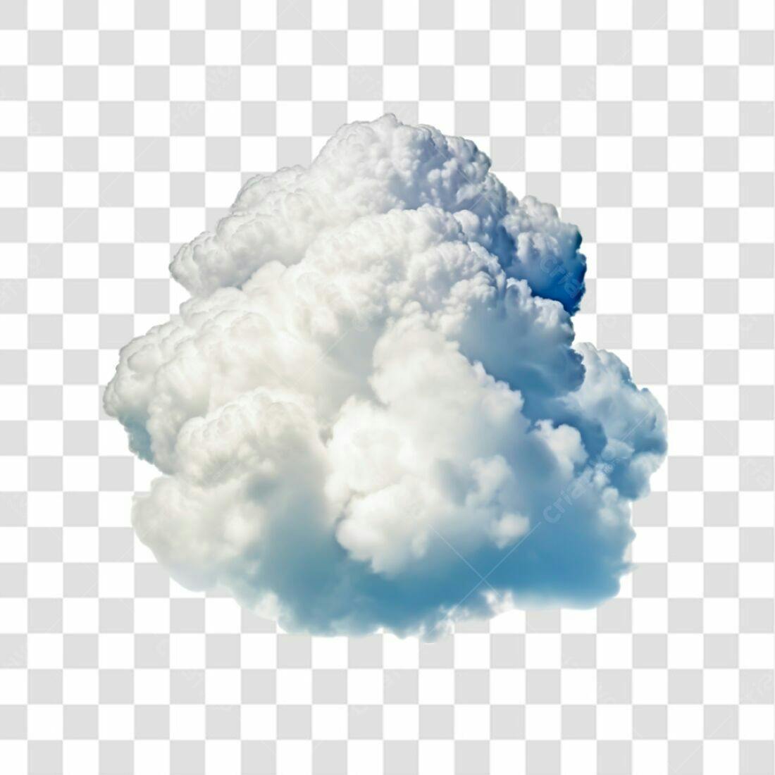Elemento PNG Nuvem Branca e Azul com fundo transparente