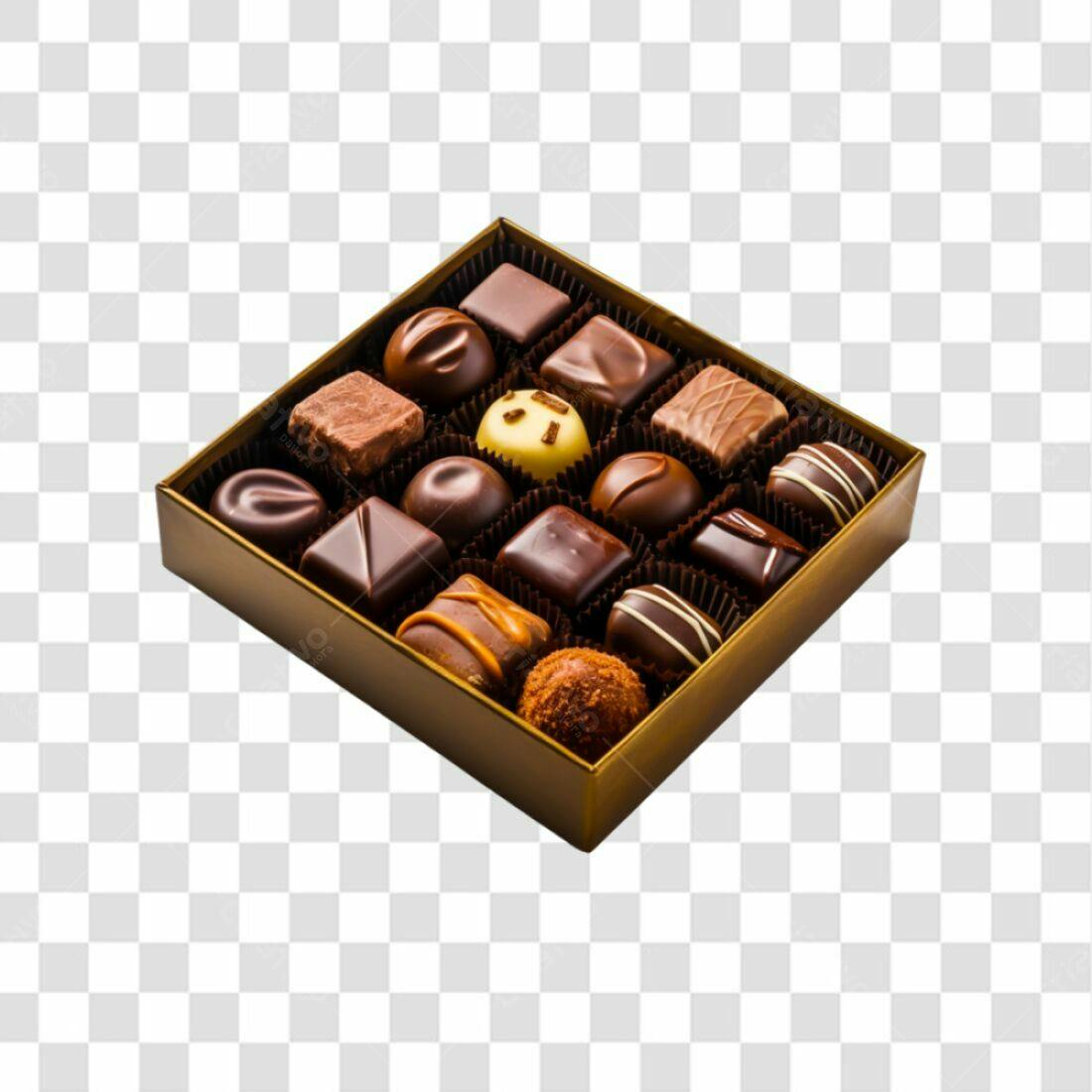 Caixa de bombons PNG com fundo transparente