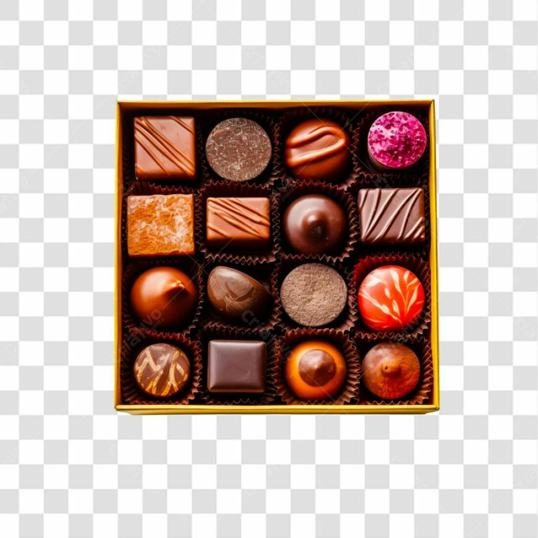 Caixa de bombons PNG com fundo transparente
