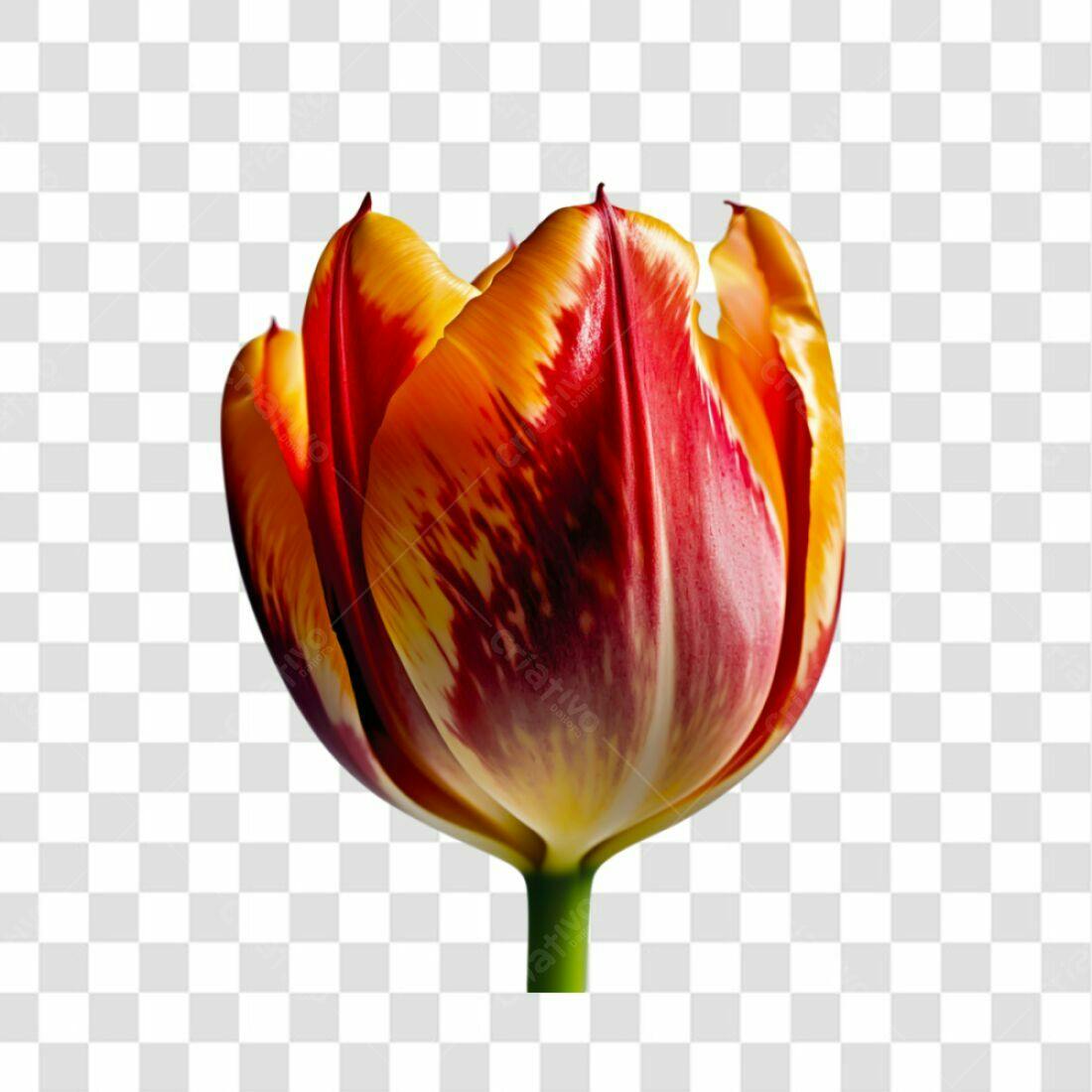 Icone Tulipa Vermelha e Amarela PNG com fundo transparente