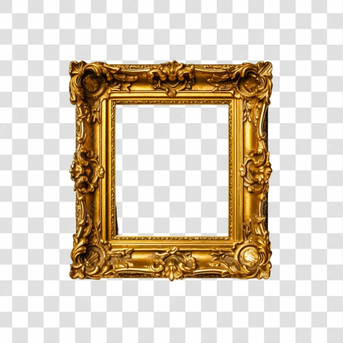 Moldura PNG com fundo transparente Ouro Luxo