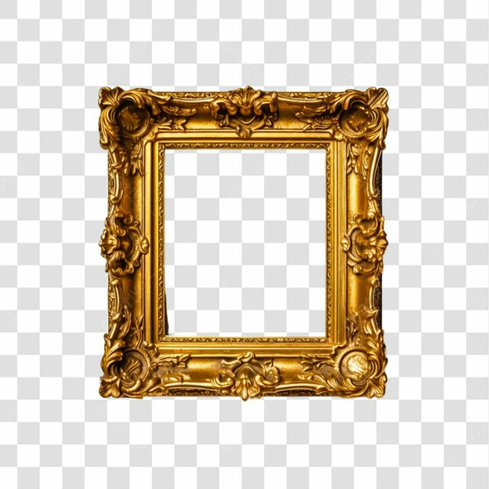 Quadro Dourado Png Transparente