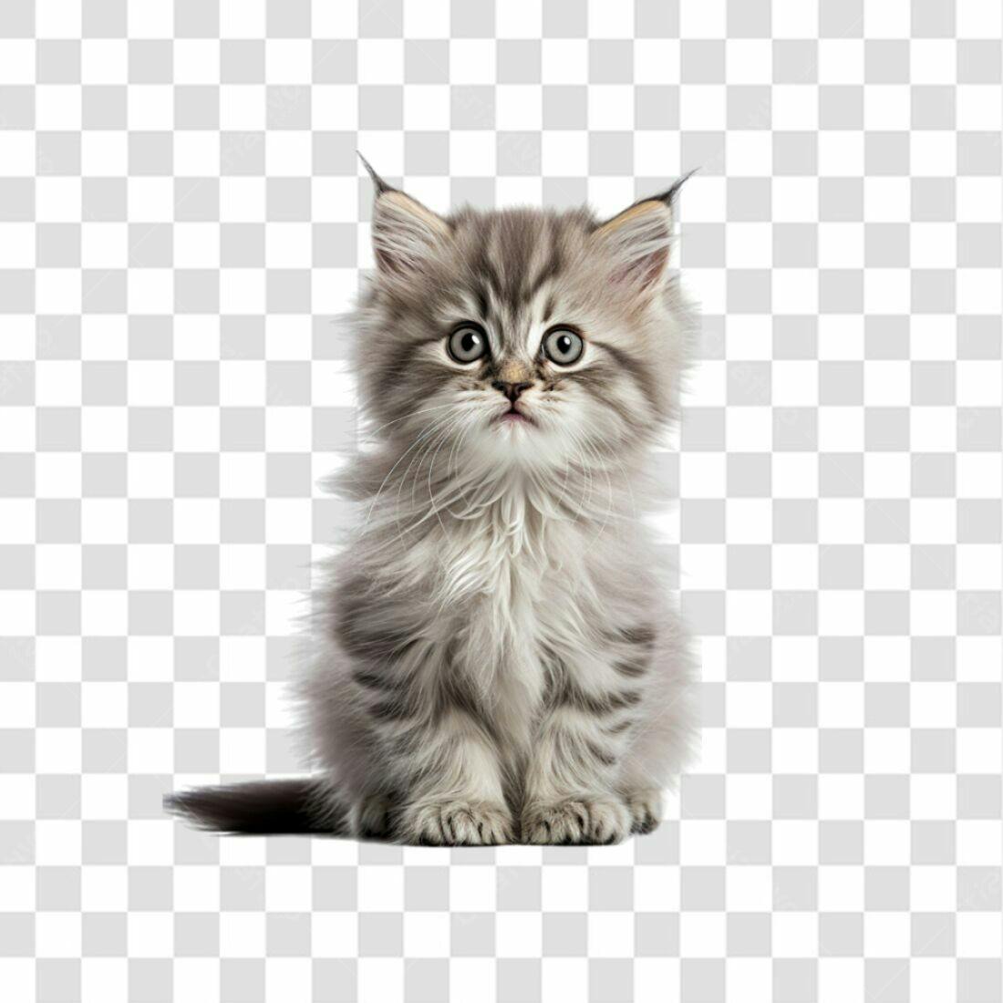 Imagem Gatinho Cinza PNG com fundo transparente