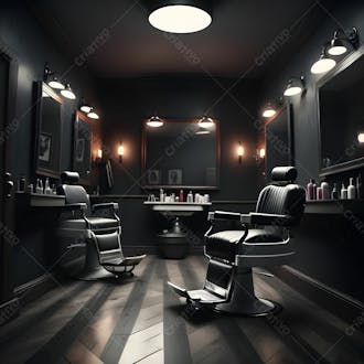Salão de barbearia background para composição 01