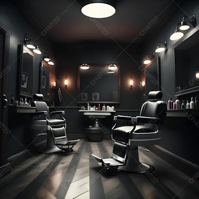 Salão De Barbearia   Background Para Composição  01