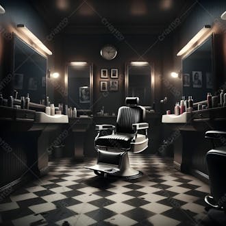 Salão de barbearia background para composição 02