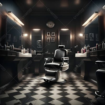 Salão De Barbearia   Background Para Composição  02