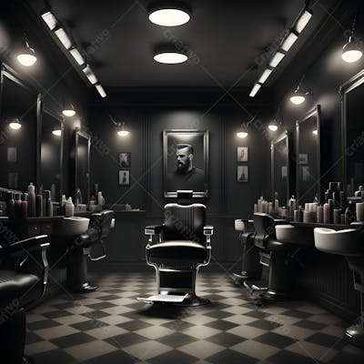 Salão De Barbearia   Background Para Composição  03