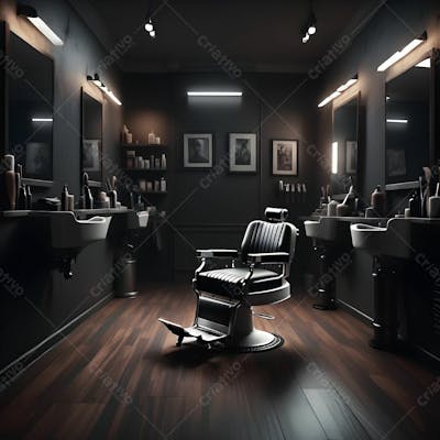 Salão De Barbearia   Background Para Composição  05