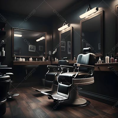 Salão De Barbearia   Background Para Composição  06