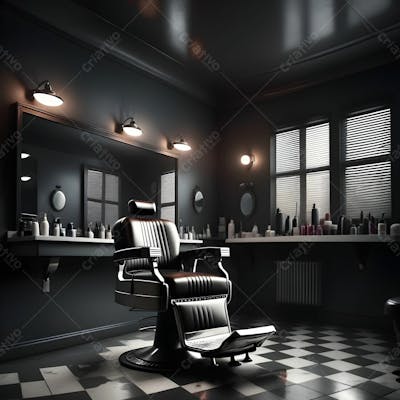 Salão De Barbearia   Background Para Composição  07