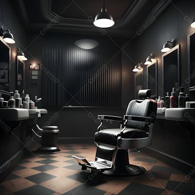 Salão De Barbearia   Background Para Composição  08
