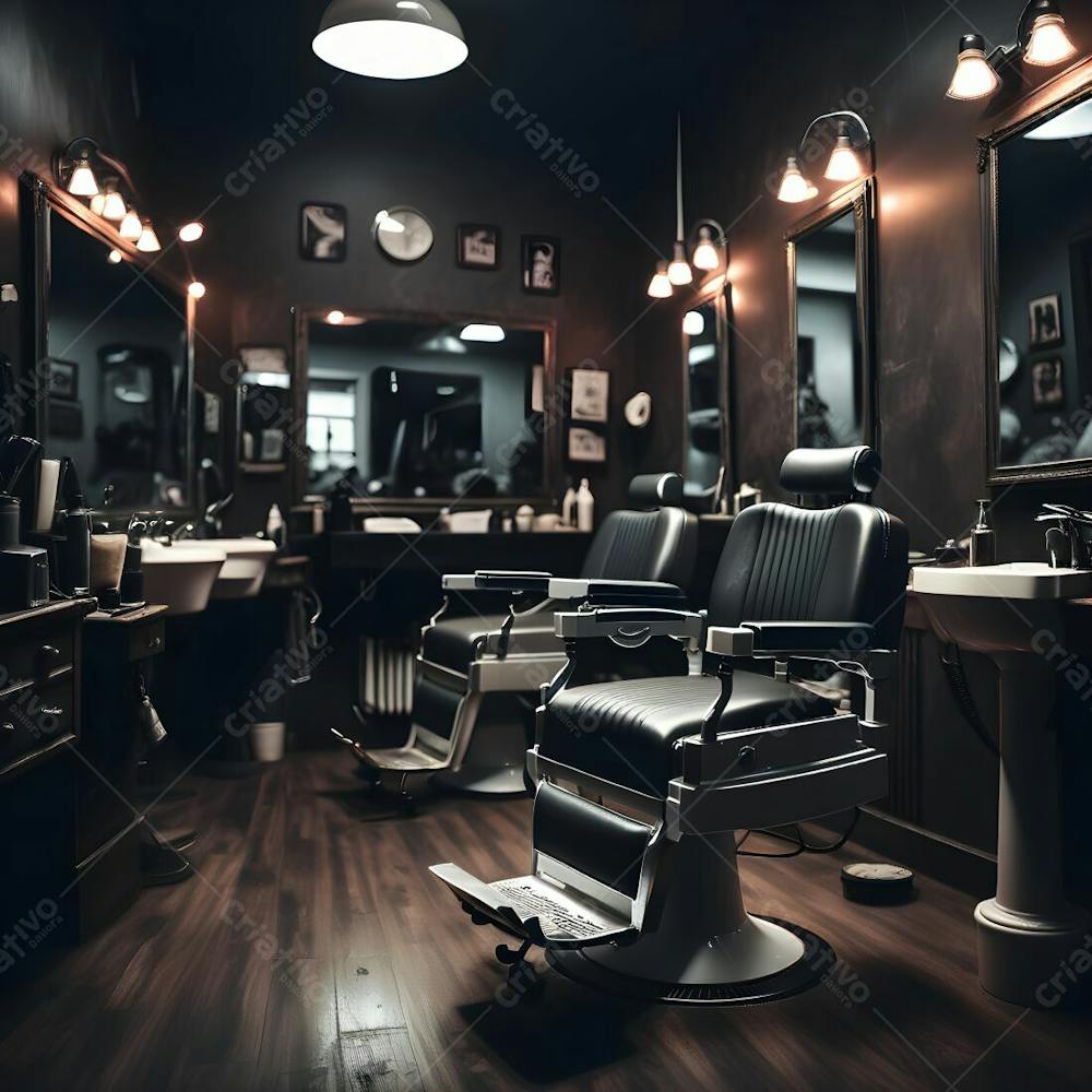 Salão De Barbearia   Background Para Composição  13