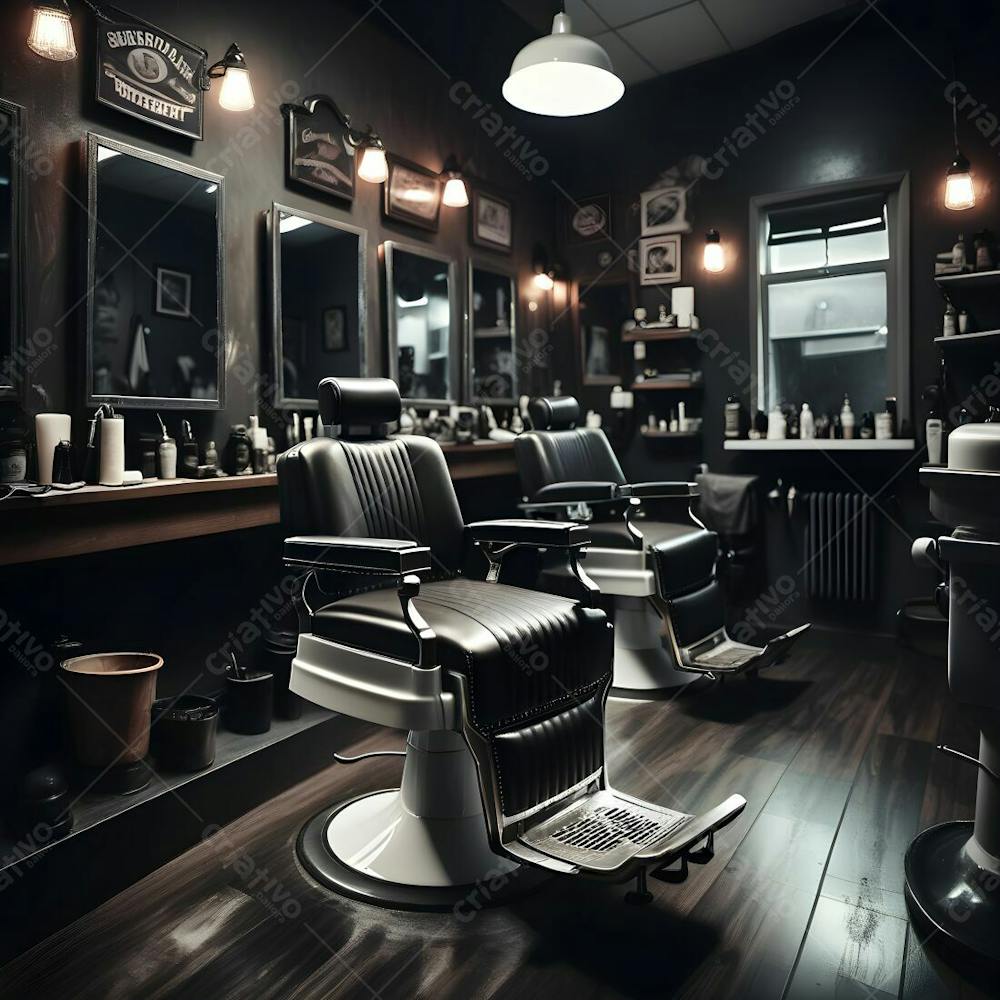 Salão De Barbearia   Background Para Composição  15
