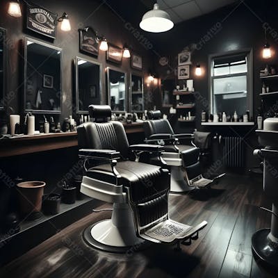 Salão De Barbearia   Background Para Composição  15