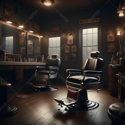 Salão De Barbearia   Background Para Composição  18