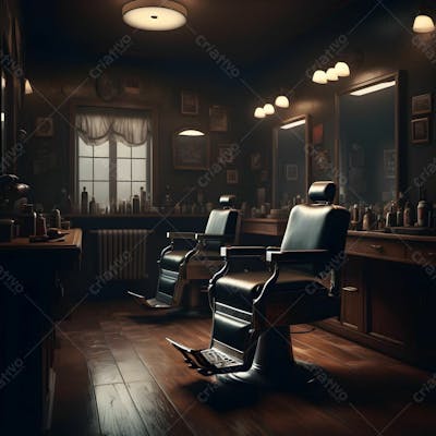 Salão De Barbearia   Background Para Composição  17