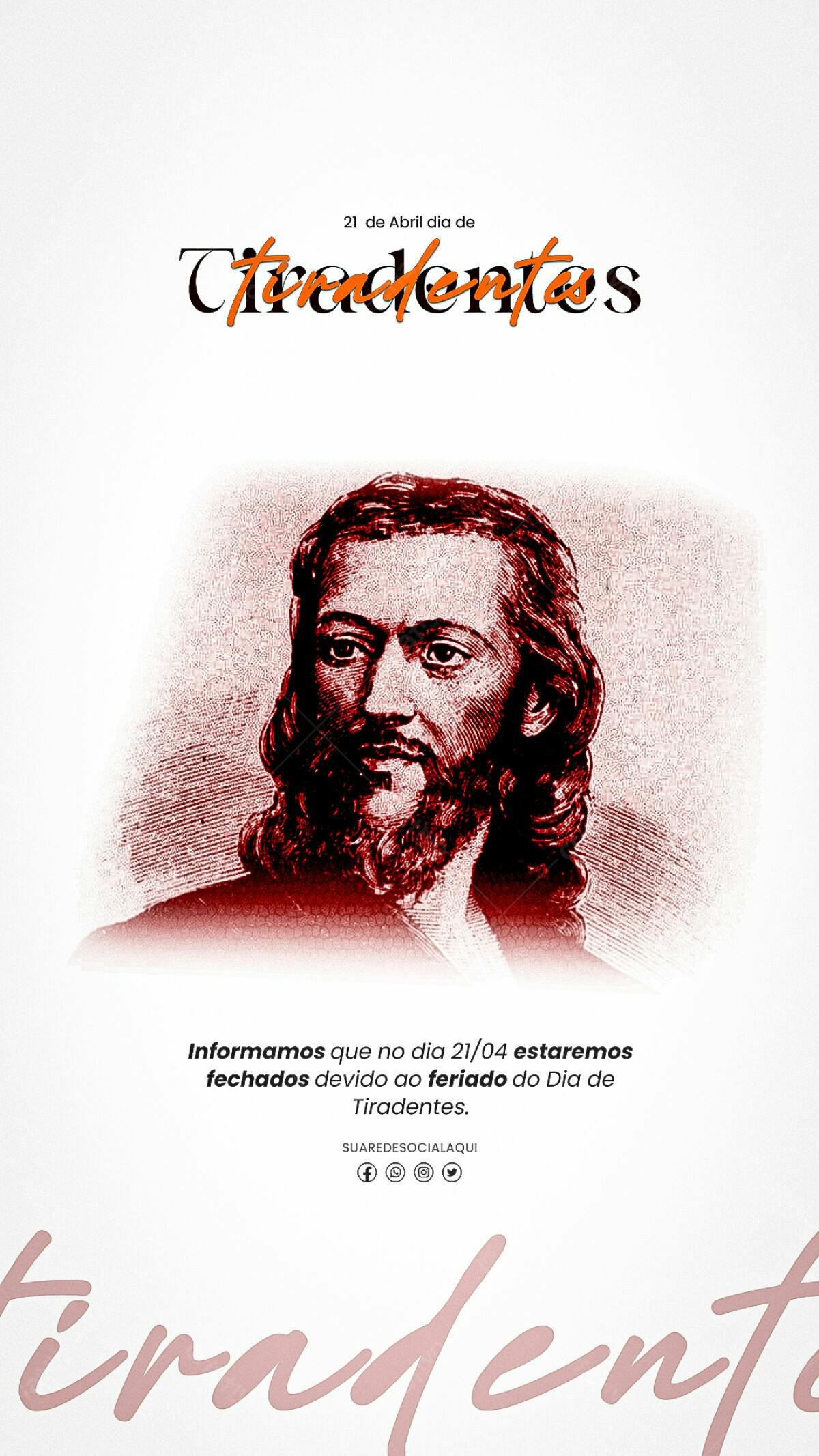 Flyer Dia de Tiradentes PSD Editável