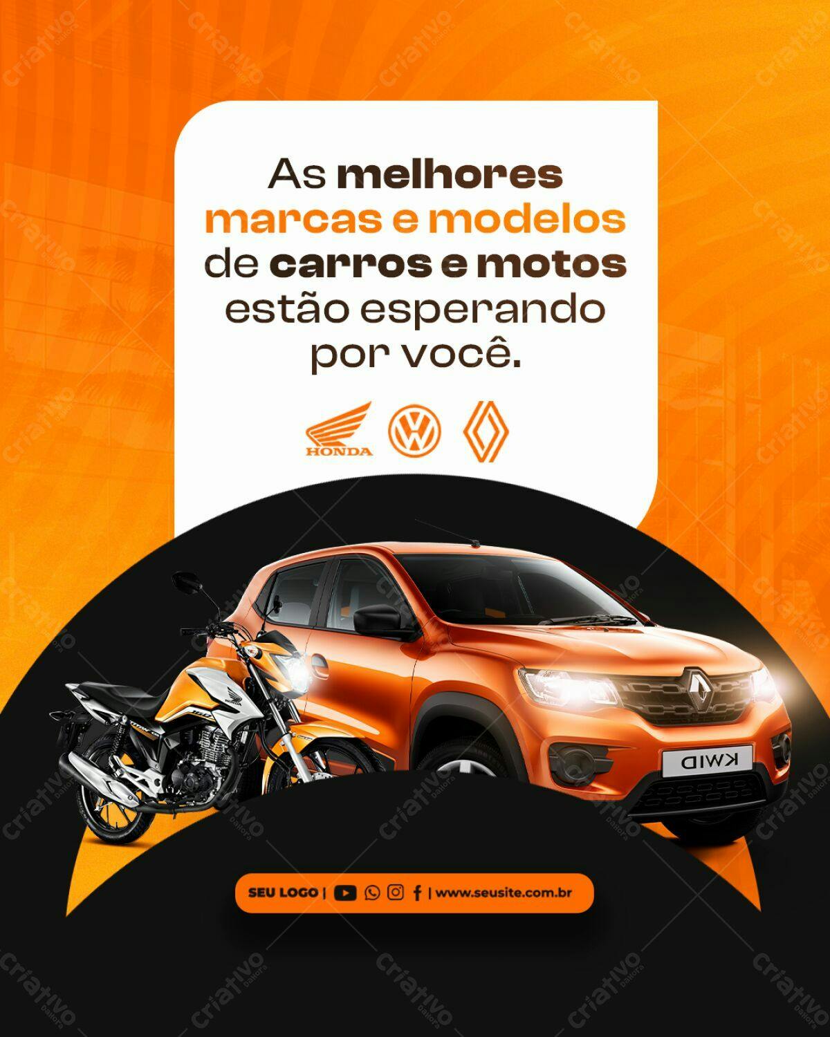 Postagem para Redes Sociais - Promoção Carros e Motos PSD Editável