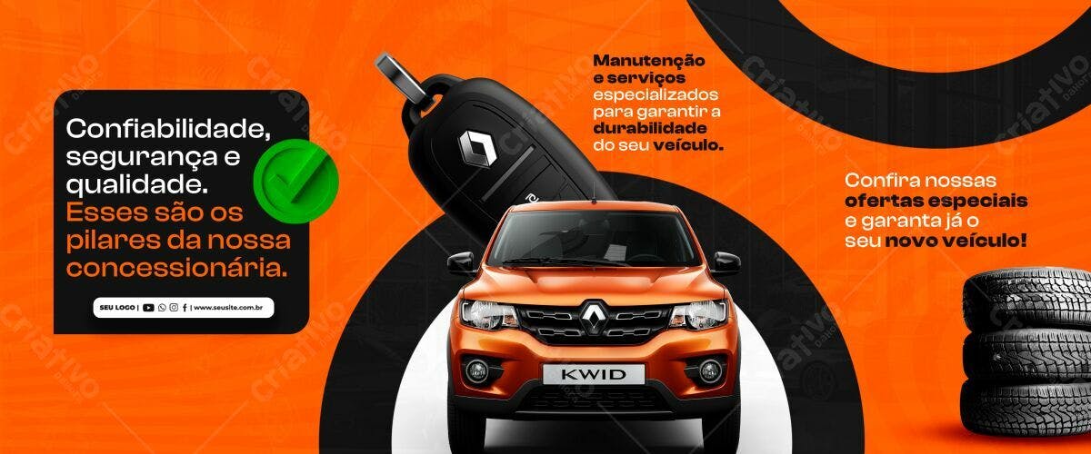Banner Concessionária Renault Kwid PSD Editável