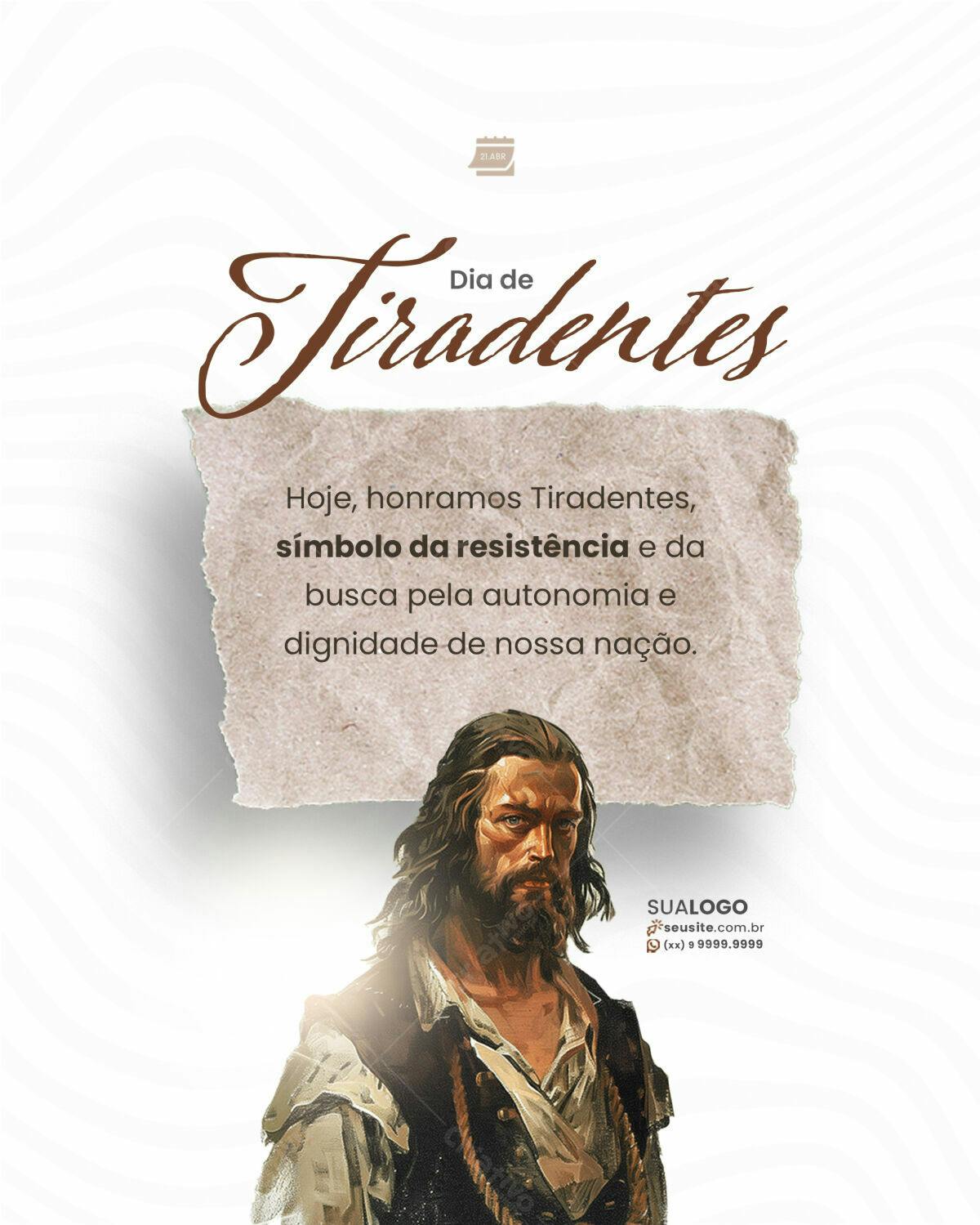 Post para o Dia de Tiradentes PSD Editável