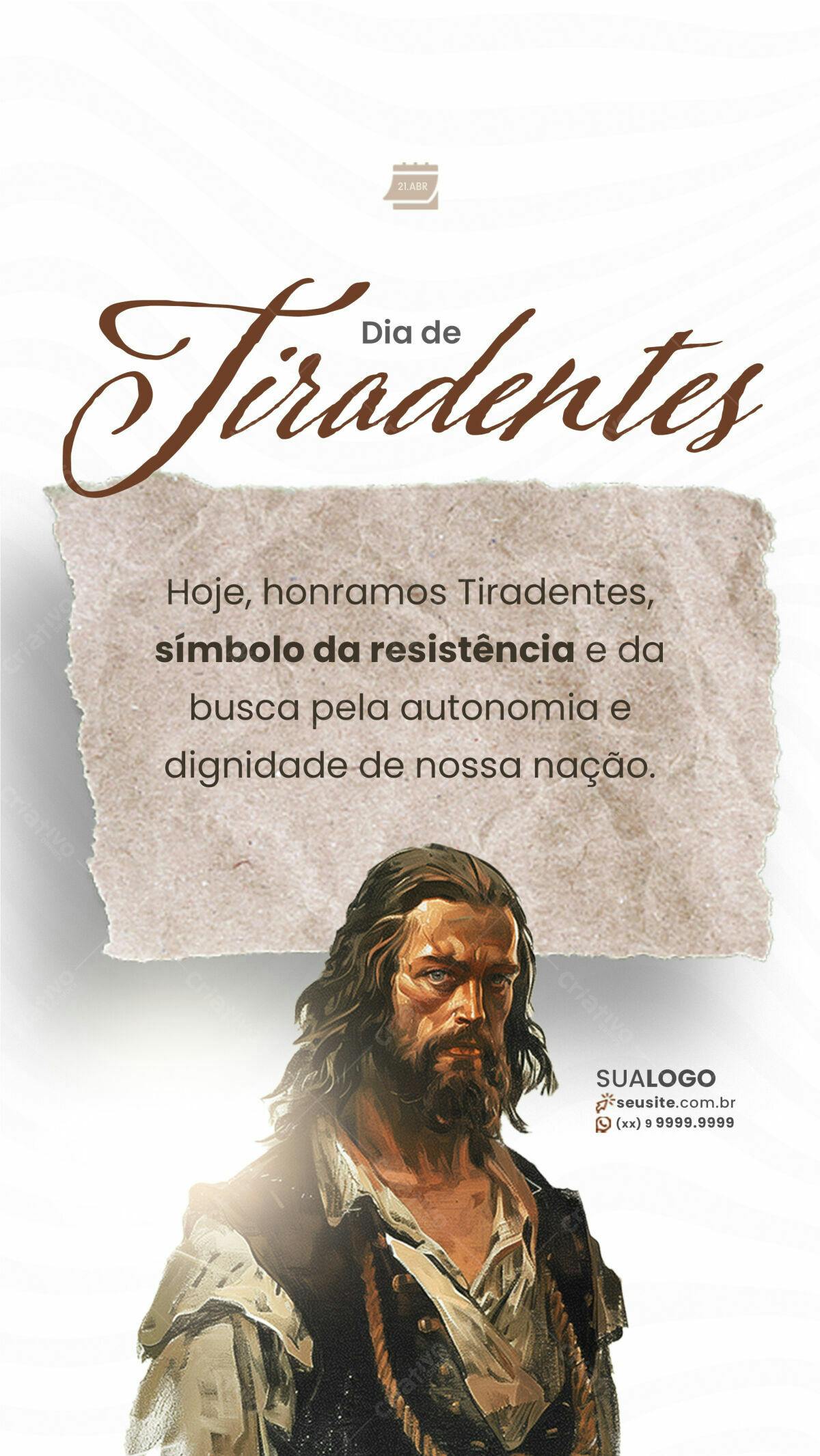 Post para o Dia de Tiradentes PSD Editável