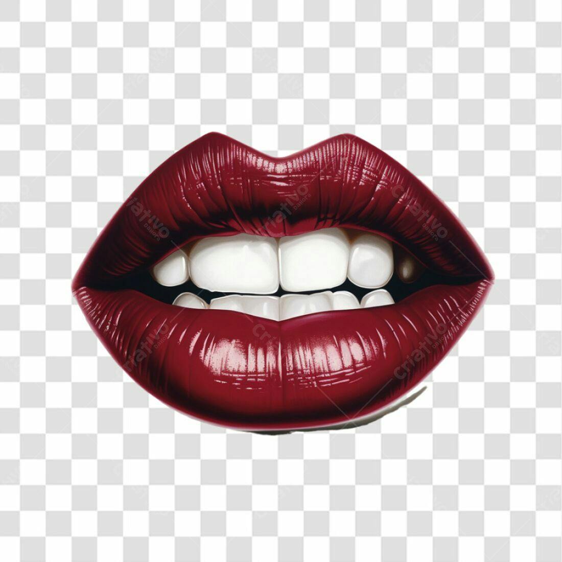 Icone sensual boca vermelha PNG com fundo transparente
