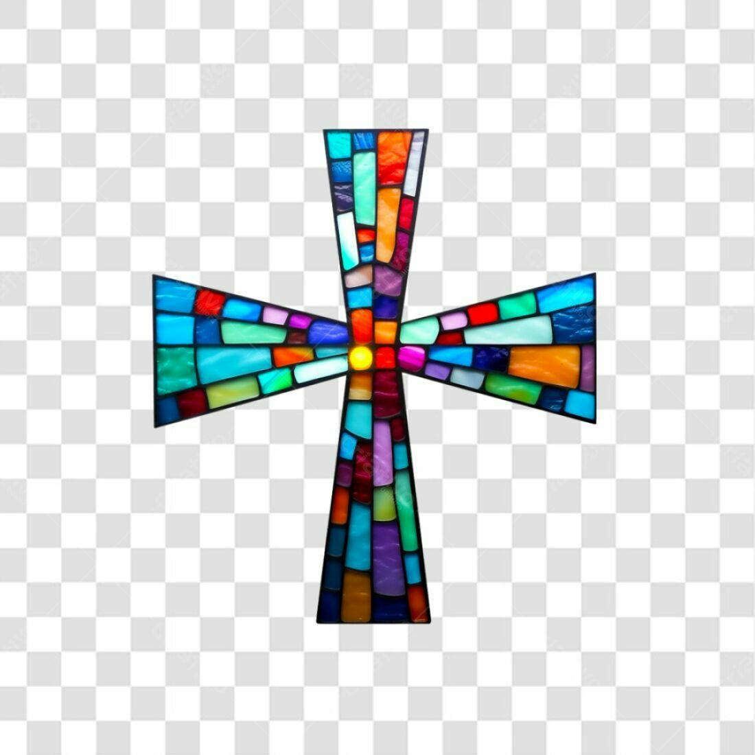 Ícone Cristão Vitral PNG com fundo transparente