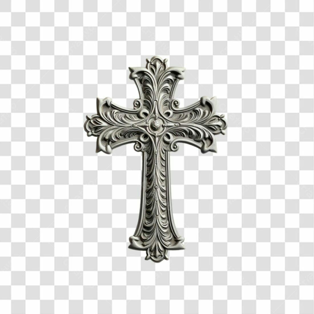 Icone Cruz Prata PNG com fundo transparente
