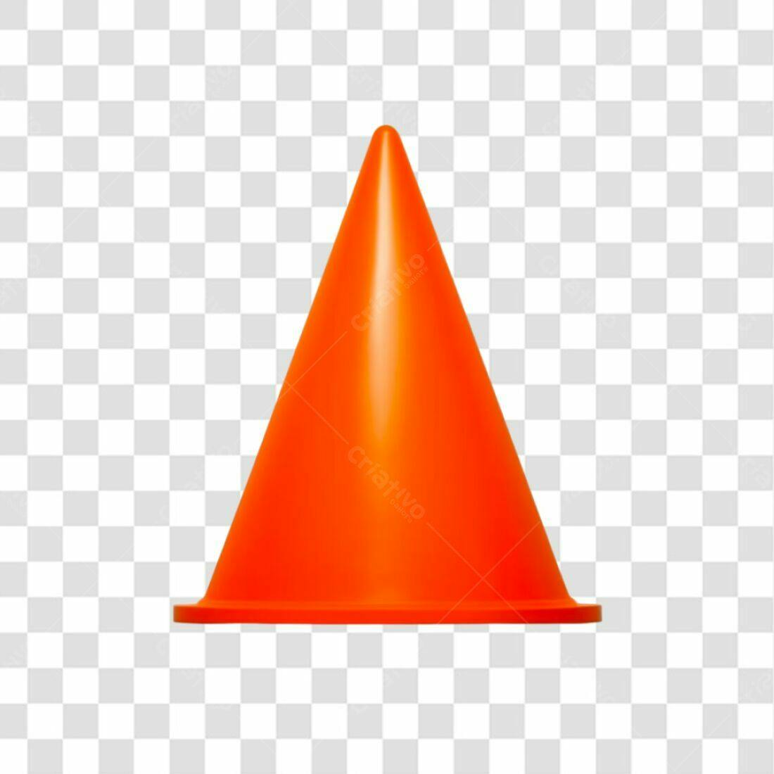 Icone Cone de Trânsito Laranja PNG com fundo transparente