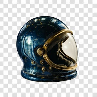 Capacete azul astronauta png transparente