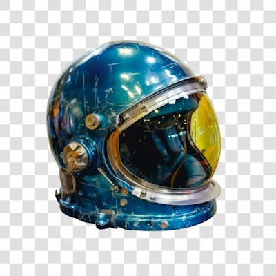 Capacete Azul Astronauta Png Transparente (1)