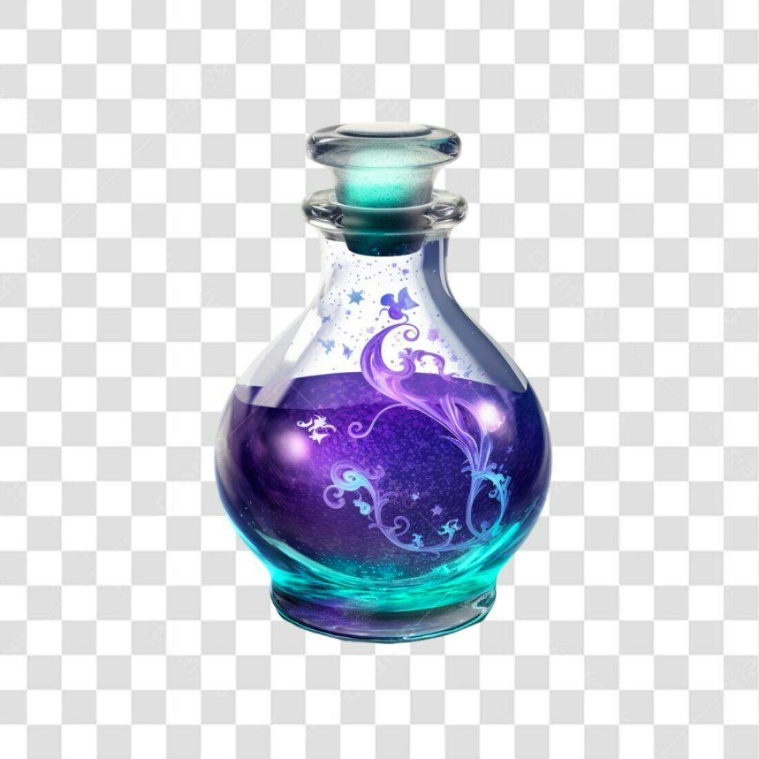 Icone Magia Poção Roxa Azul PNG com fundo transparente
