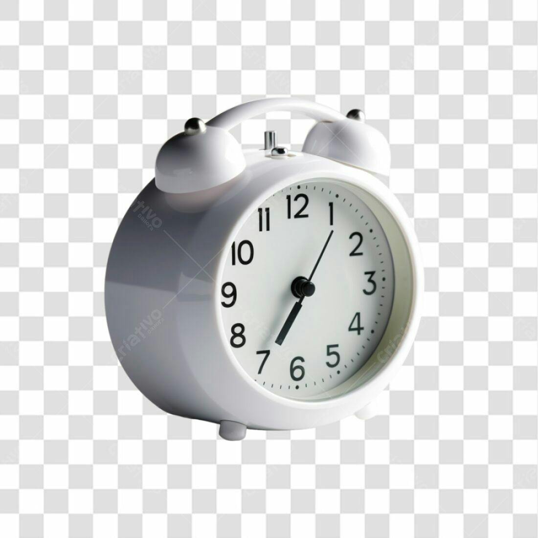 Icone Despertador Branco PNG com fundo transparente