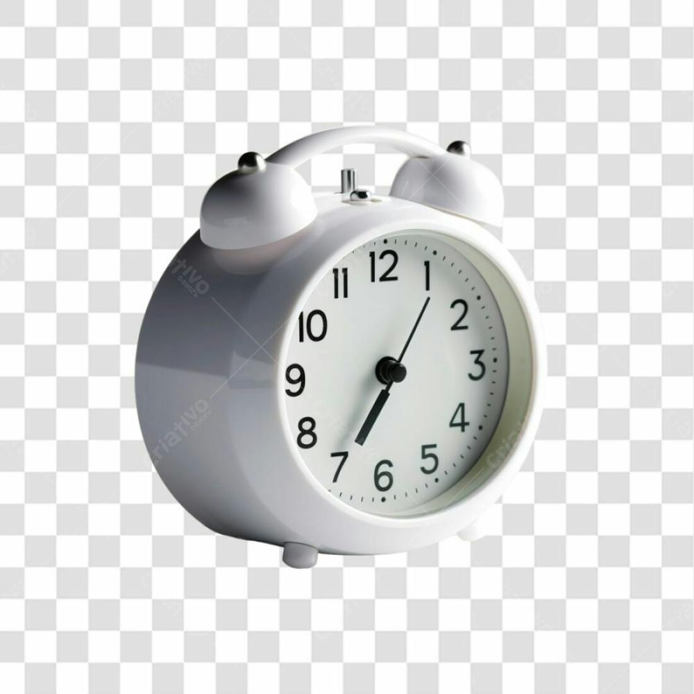 Icone Despertador Branco PNG com fundo transparente PNG Grátis