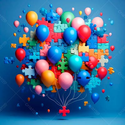 Composição De Fundo Em Tema Do Autismo Abril Azul I.a V.2