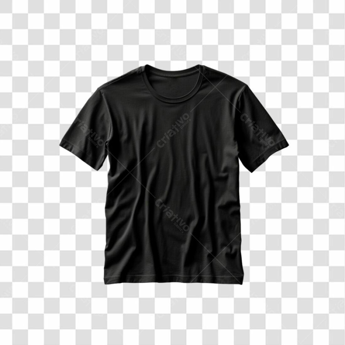 Mockup camiseta preta PNG com fundo transparente