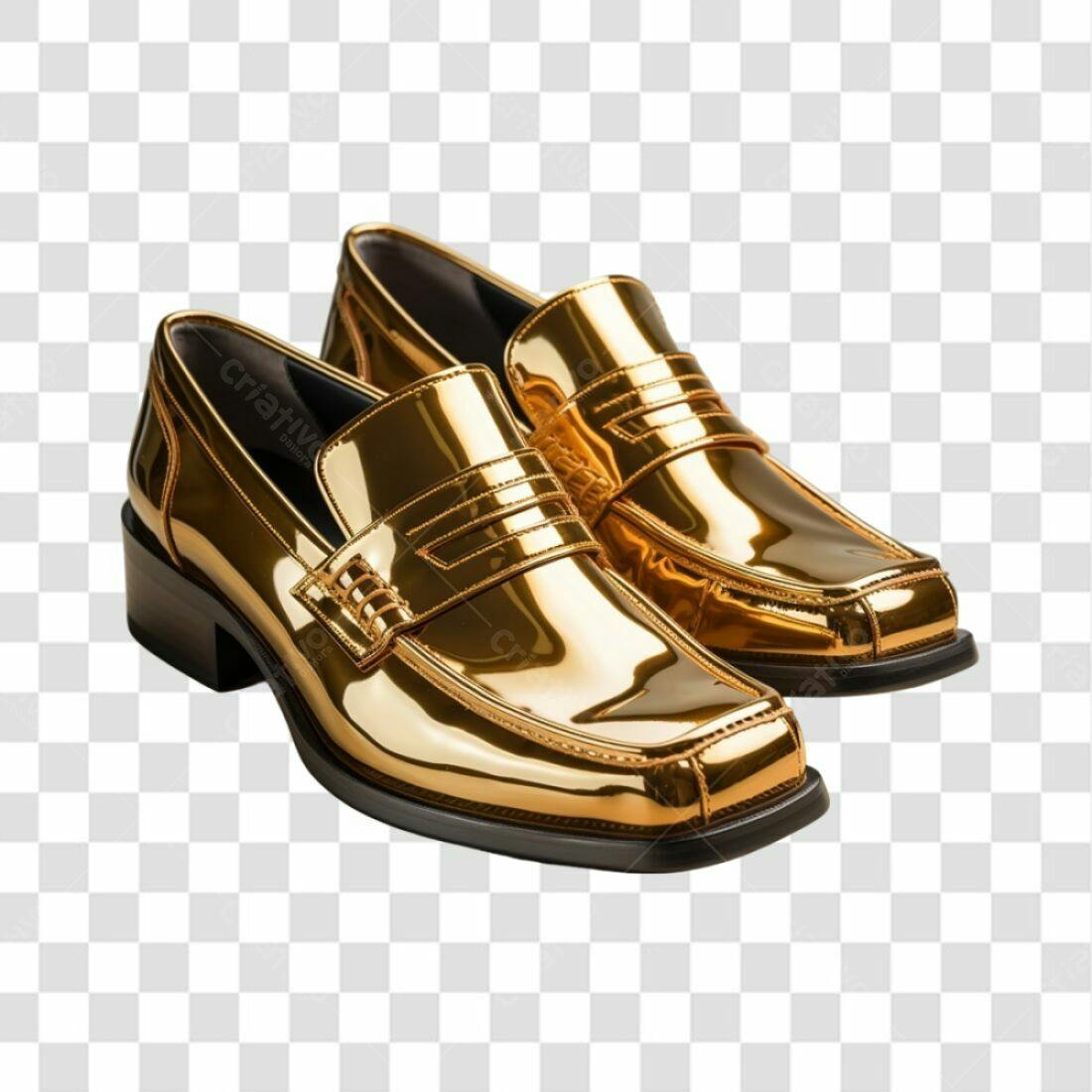 Icone Sapatos Dourados PNG com fundo transparente