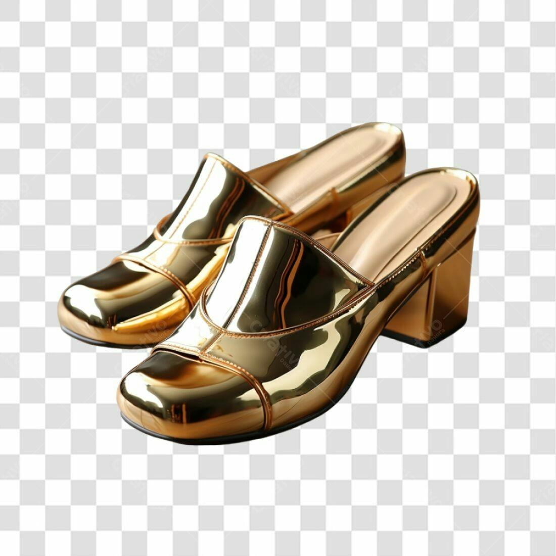 Icone Salto Alto Dourado PNG com fundo transparente