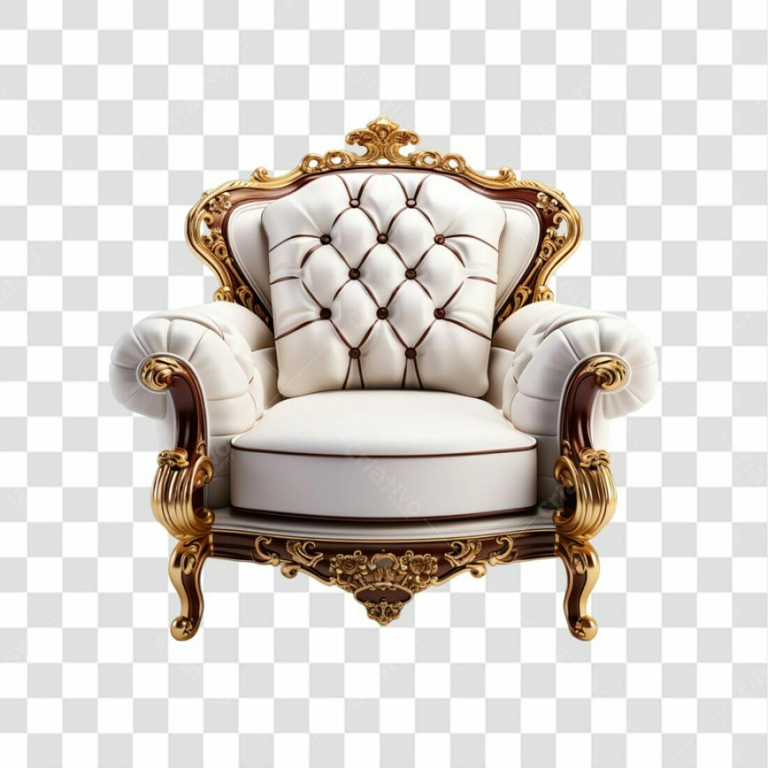 Icone Poltrona Luxo Estilo Barroco PNG com fundo transparente