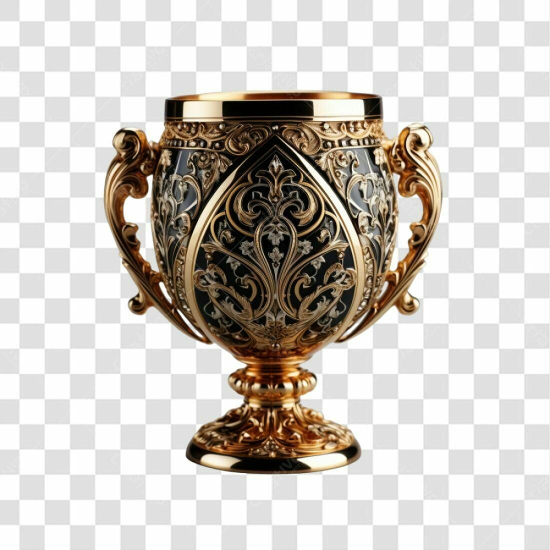 Icone Taça Ouro e Preto PNG com fundo transparente