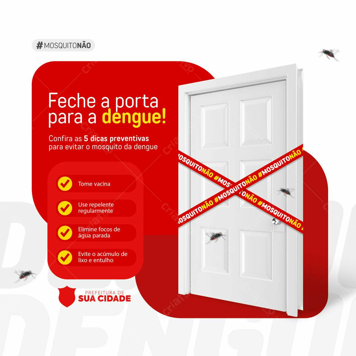 Post para Campanha de Prevenção à Dengue PSD Editável