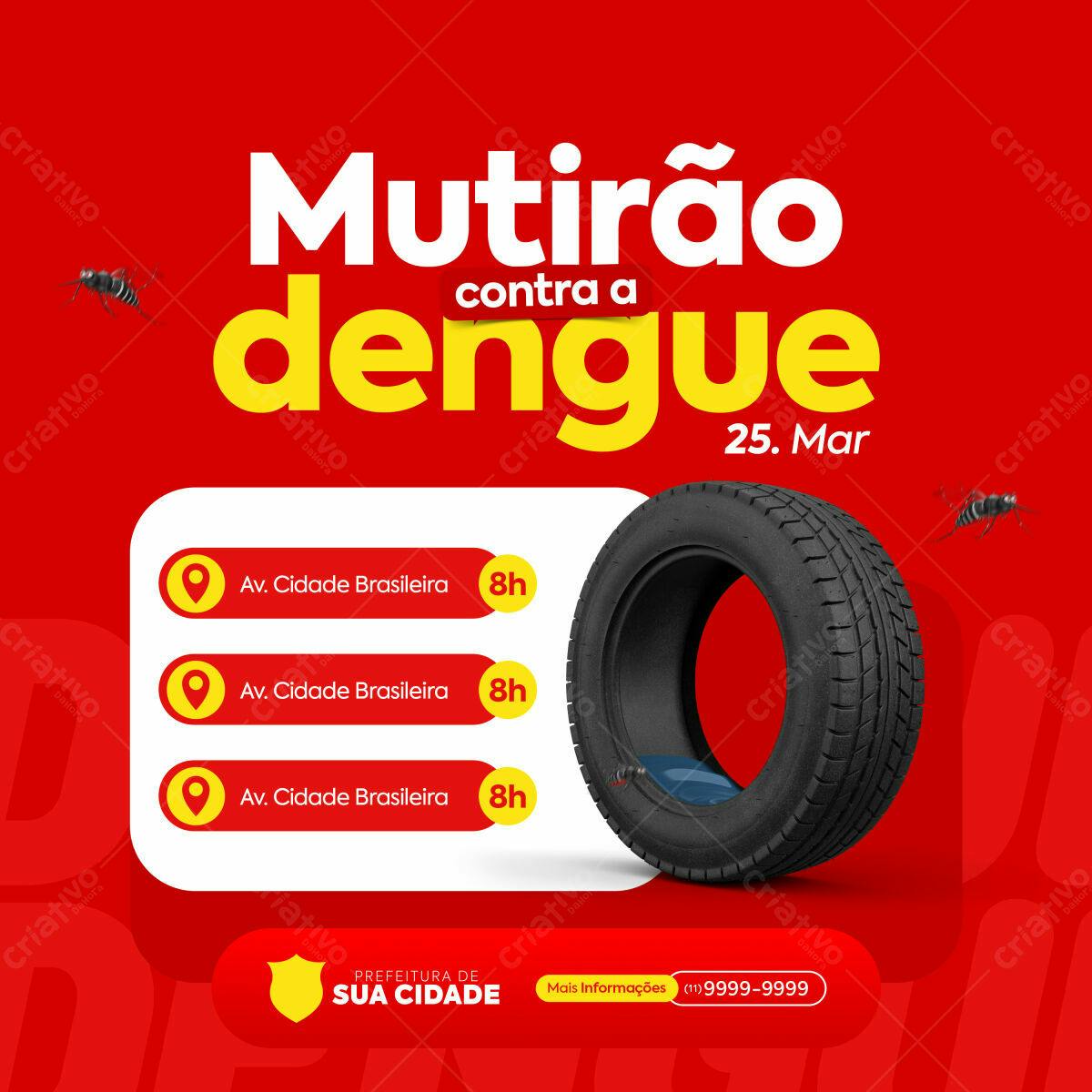 Flyer Mutirão Contra a Dengue PSD Editável