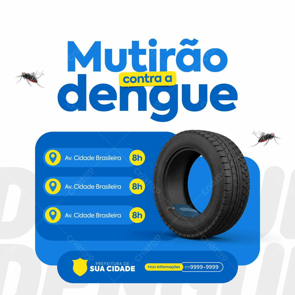 Flyer Mutirão Contra a Dengue PSD Editável