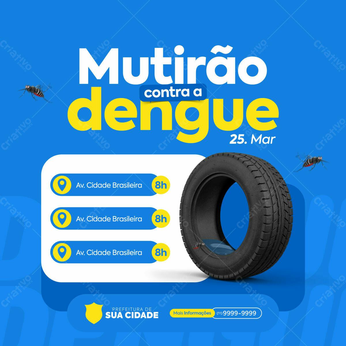 Flyer Mutirão Contra a Dengue PSD Editável