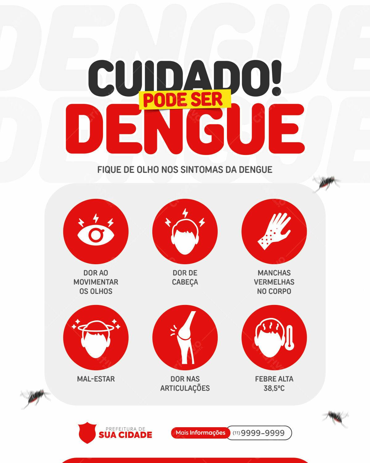 Flyer de Prevenção à Dengue PSD Editável