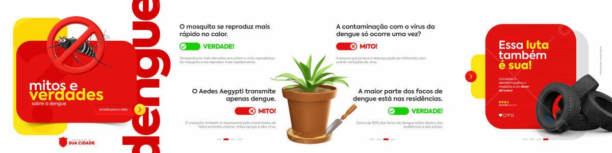 Banner Dengue: Mitios e Verdades PSD Editável