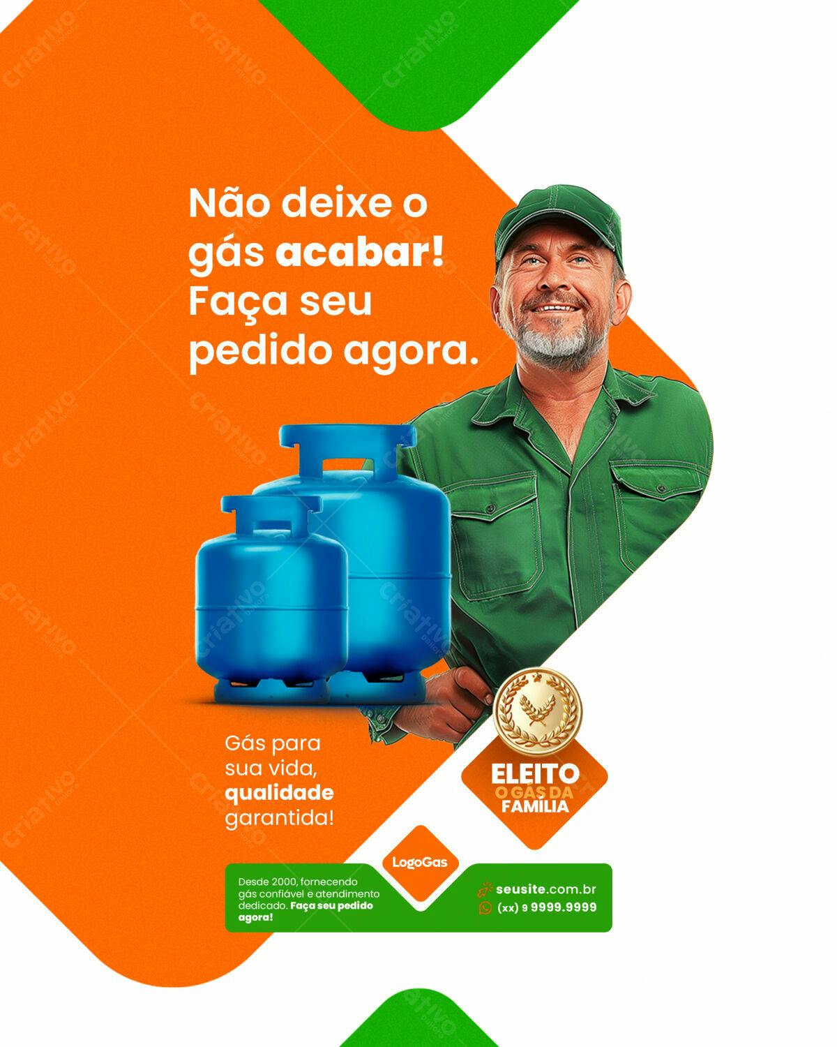 Flyer Entrega de Gás PSD Editável
