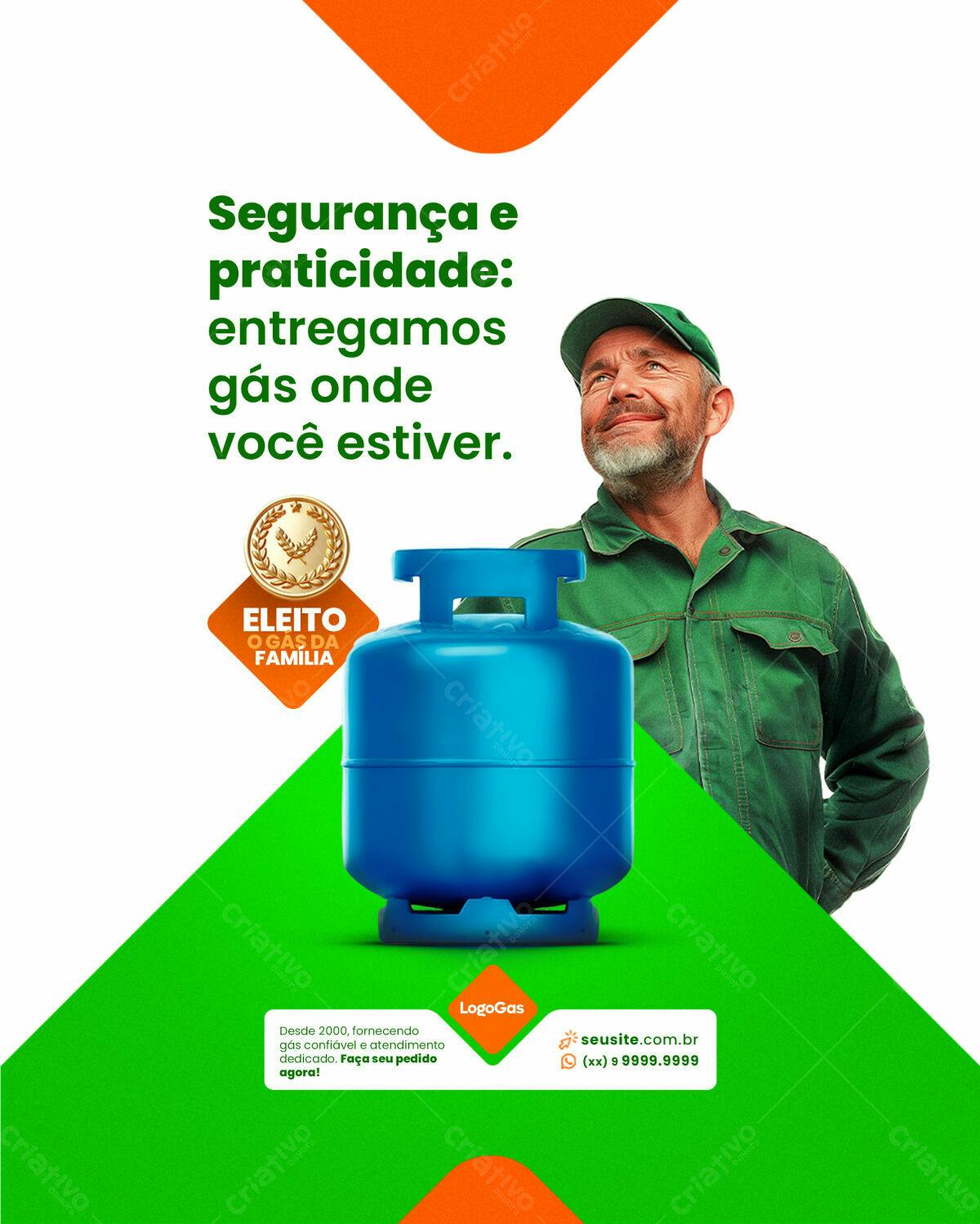 Flyer Entrega de Gás PSD Editável